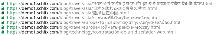 UTF-8 Japanese, Russian, Chinese, Korean, Vietname URL